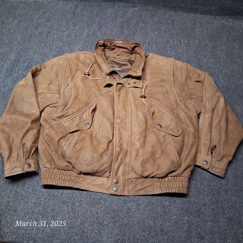 Vintage Wilsons Leather Adventure Bound Jacket Men Size XL Boxy Aviator